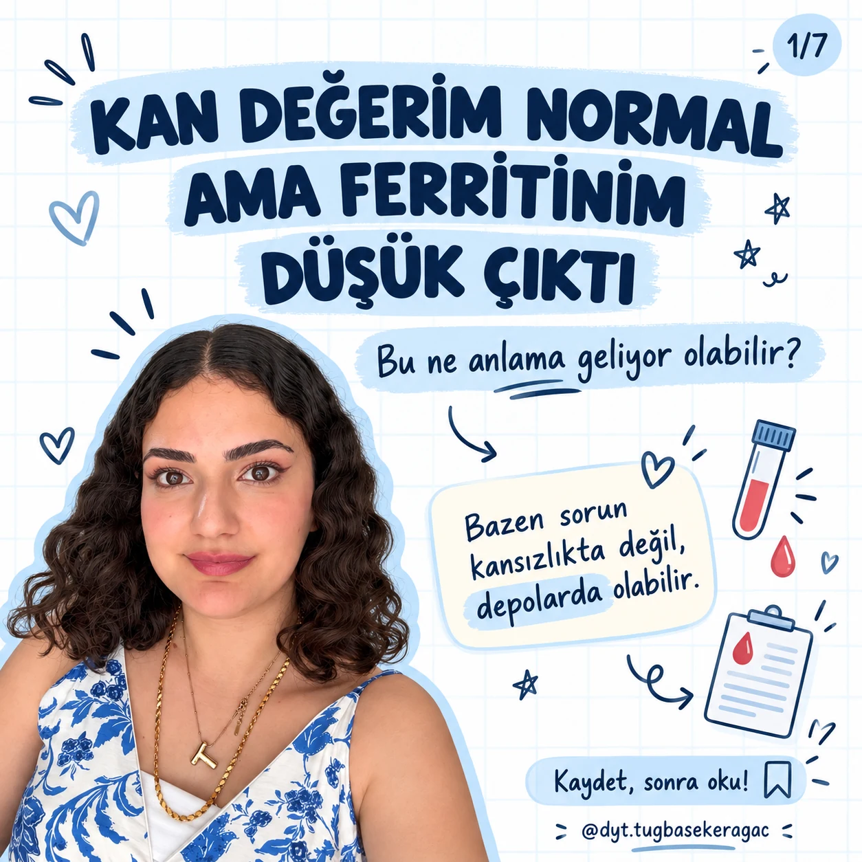 Kan değerim normal ama ferritinim düşük çıktı başlıklı, Diyetisyen Tuğba Şeker Ağaç’ın görseli